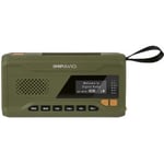 Nødradio batteri/håndsveiv/USB/Solcelle (DAB+/FM/Bluetooth/Lykt med SOS)