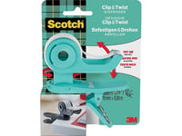 Scotch Dyspenser Do Taśm Scotch® Clip&Twist (C-19-Clip), W Ie Taśma Magic 19Mmx8,89M, Zielony