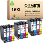 Marque française-16XL-12 Cartouches d'encre Compatibles avec Epson 16 XL T1631 Stylo Plume-pour Epson Workforce WF-2510 WF-2750 WF-2760 WF-2530 (3 Noir et 9 Couleur)