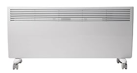 Devola DVNDM24 2400W Eco Electric Panel Heater with Adjustable Thermostat | Energy Efficient Technology, Lot 20 | Slimline Wall Mounted & Free Standing Plug in Low Energy Heaters with Timer | White