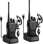 Walkie Talkie Bf-888S 1 Paire De 16 Canaux Rechargeables Communication Radio Professionnelle Avec Casque, Adapté À La Construction De Restaurants Et Supermarchés, Etc. (Eu)