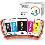 Topkolor 202XL Remplacer pour Epson 202 202XL Cartouches d'encre Compatibles pour Epson Expression Premium XP-6100 XP-6105 XP-6005 XP-6000 Imprimante (5 Packs)