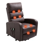 Electric Power Lift Riser Massage Recliner Chair PU Leather Cinema Armchair Sofa