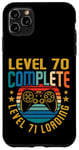 Coque pour iPhone 11 Pro Max Level 70 Complete Level 71 Gamer vidéo 70e anniversaire