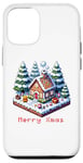 iPhone 12/12 Pro 8-Bit Pixel Art Style Gingerbread House Winter Xmas Scene Case