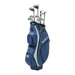 Wilson Set de Clubs de Golf, Magnolia, Cart Bag inclus, Driver, Fairway 5, Hybride 4, 5, 6, Barres 7, 8, 9, PW, SW, Putter, capuchons, Femme, Droitières, Navy