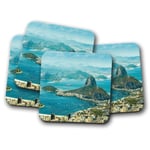 4 Set - Rio De Janeiro Coaster - Sugar Loaf Brazil Travel Holiday Gift #13278