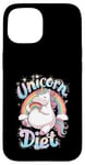 Coque pour iPhone 15 Unicorn Diet Magical Rainbow Unicorn Princess