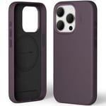 MOFT Etui Magnétique pour iPhone 15 Pro Compatible avec MagSafe, MOVAS Etui Téléphone en Cuir Végétalien, Sensation Tactile, Résistant aux Rayures et aux Taches, Facile à Nettoyer, Mûre Pourpre