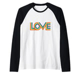 Love Shirt Love in the Colors of the Rainbow Raglan Baseball Tee