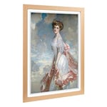 Big Box Art Framed Print of John Singer Sargent Portrait of a Lady Design | Wall Art Picture | Home Decor for Kitchen, Living Room, Bedroom, Hallway, Oak, A2 / 24.5x18 Inch / 62x45cm