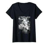 Womens Ronnie Barker Open All Hours Black & White By Allan Ballard V-Neck T-Shirt