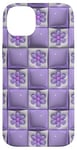 iPhone 14 Plus Preppy Checkered Lilac Flower Cute Bubbly Y2K Aesthetic Case