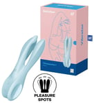 Vibromasseur vaginal triple gode vibrant clitoris threesome 1 en silicone réel