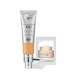 IT Cosmetics Your Skin But Better CC+ Cream 32ml with SPF 50 Protection & Confidence in a Cream, Full-Coverage Foundation and Concealer and 3ml of Hydrating and Anti-Ageing Moisturiser