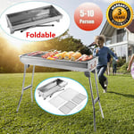 Folding Barbecue Grill Stainless Steel BBQ Charcoal Grill Smoker Hiking Picnics