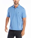 Nautica Men's Classic Fit Short Sleeve Soft Cotton Polo Shirt, Rivieria Blue Solid, S