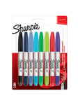 Sharpie Permanent Markers Twin Tip Assorted Standard Colours 8 Pack