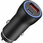 Usb Chargeur Voiture pd&qc, Chargeur iphone Voiture Charge Rapide, Chargeur Allume Cigare usb Rapide,Mini Chargeur Voiture