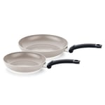 Fissler Ceratal Classic Lot De Poêles À Frire, 2 Pièces, Poêle Anti-adhésive En Aluminium À Revêtement En Céramique (24+28 cm), Compatible Induction