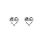 ChloBo SEST3424 In Bloom SCROLL HEART Stud Earrings - 925 Jewellery