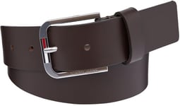 Tommy Jeans Ceinture Homme Austin 3.5 Cuir, Marron (Dark Brown), 80 cm