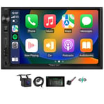 Eonon Double Din 7 Inch QLED Headunit Linux Car Stereo Wireless CarPlay Android Auto Bluetooth USB DSP Support Type-C USB Fast Charge MirrorLink Video In/Out AUX In with Backup Camera X3