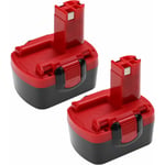 vhbw 2x Batterie compatible avec Bosch PSR 140, PSR 14.4/N, PSR 14.4VE-2(/B), PSR 14.4, PSR 14.4-2 outil électrique (2500 mAh, NiMH, 14,4 V)
