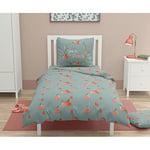 Home Linge Passion Parure de Couette Enfant 100% Coton 57 Fils 140x200 cm Vert d'eau Peachy