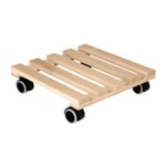 Support a roulettes carré 29 x 29 cm en Bois - 4 roulettes - 29 x 29 x H.8 cm - EDA