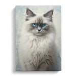 Ragdoll Cat Hard Edge Painting No.2 Canvas Print for Living Room Bedroom Home Office Décor, Wall Art Picture Ready to Hang, 30x20 Inch (76x50 cm)