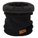 Rayson Écharpe en Tricoté Hiver pour Homme et Femme Cache-cou Chaud Unisexe Tour de Cou Avec Doublure en Peluche(Noir,taille unique)