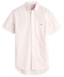 GANT Mens Poplin Gingham Short Sleeve Shirt Light Pink M