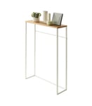 YAMAZAKI home Table Console Fine, Bois et Acier, Blanc, Taille Unique