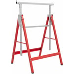 Lot de 2 tréteaux pliables télescopiques hauteur réglable 80-130 cm rouge