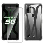 LYZXMY Case for Ulefone Armor 10 5G + [3 Pieces] Tempered Film Glass Screen Protector - Transparent Silicone Soft TPU Cover Shell for Ulefone Armor 10 5G (6.67")