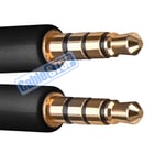 1.5m Slim 4 Pin 3.5mm Headphone Aux Audio Mic 4 Pole Stereo Phone Cable 3.5 mm