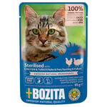 12 x 85 g Bozita Pouch våtfoder katt till sparpris! - Bitar i sås Sterilised med fjäderfä