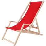 Mucola - Canapé de plage chaise longue de jardin en bois canapé pliant - rouge