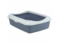 Trixie Classic Cat Litter Tray, W/Rim, 37×15×48Cm, Purple/White