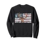 American Flag Camouflage Outdoor Antlers Deer Sweatshirt