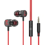 OLAF 3.5mm Plug Écouteurs Filaire Casque Mains Libres Sport Écouteur Avec Câble Écouteurs Filaire Casque Pour Samsung Xiaomi Huawei-Rouge-A801