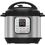 Instant Pot Duo 7-in-1 Smart Cooker, 3L - Stainless steel Pressure Cooker, Slow Cooker, Rice Cooker, Sauté Pan, Yoghurt Maker, Steamer and Food Warmer, Black,silver