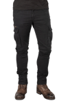 Course MC-Cargobukser Caféman Aramidforstærket Tapered Fit, Sort