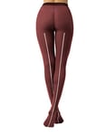 CALZITALY Tights with Back Seam, Multi-Coloured Woman Tights, Melange Tights | Black, Pinewood, Green, Blue Jeans, Bordeaux | S/M - L/XL | 50 DEN | Made in Italy (S-M, Bordeaux-White)