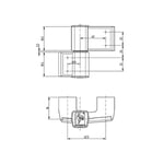 Paumelle 2 lames pour menuiserie aluminium sans fixation axe ? 36 mm entraxe 62,5 mm argent satin?