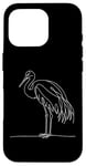 Coque pour iPhone 16 Pro Line Art Grue de sable pour oiseaux et ornithologues