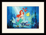 The Little Mermaid Ariel Mounted & Framed 30 x 40cm Print, MDF, Multicolour, 42 x 32 x 2.4 cm