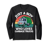 Boy Just A Boy Who Loves Garbage Trucks Toddler Kids Long Sleeve T-Shirt