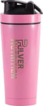 Pulver - Tasse isotherme double isolée & Premium en acier inoxydable Shaker – Proteine Shaker – Shake - Sans BPA – 1000 ml - Rose